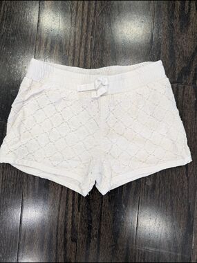 4/$20 Betsey Johnson White Lace Shorts 2T Bow Elastic Waist Lined